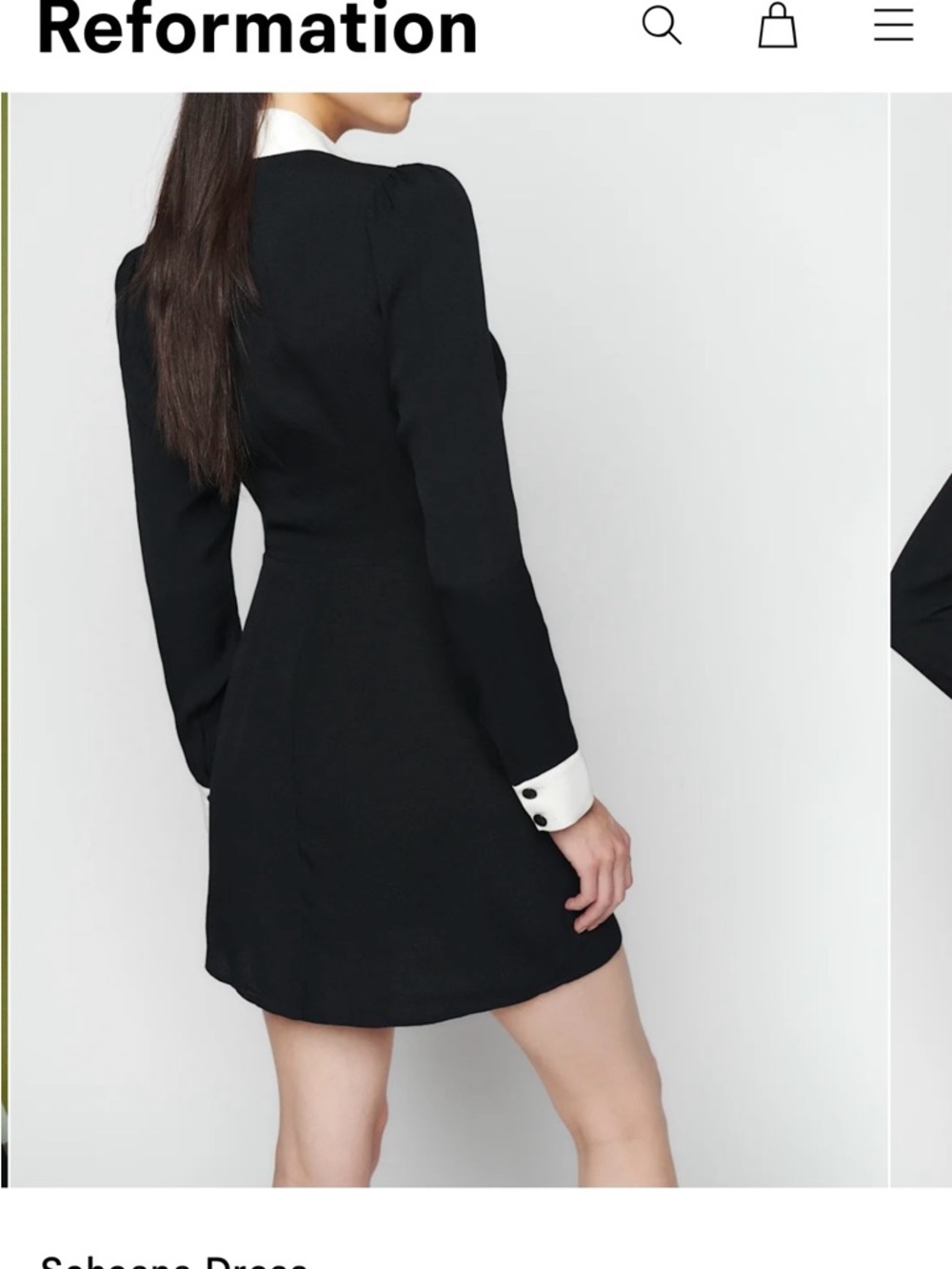 Reformation Scheana Dress Black - Size 4 - Picture 3 of 5